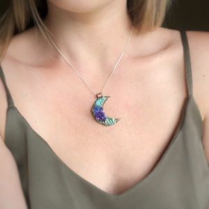 Handcrafted Gemstone Healing Moon Necklace